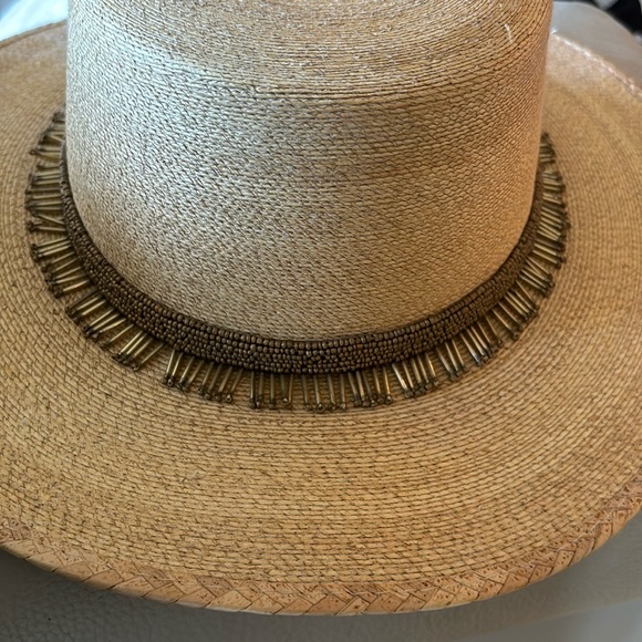PASSIONART Handmade fine straw bolero style Hat with brim beading - Picture 10 of 13